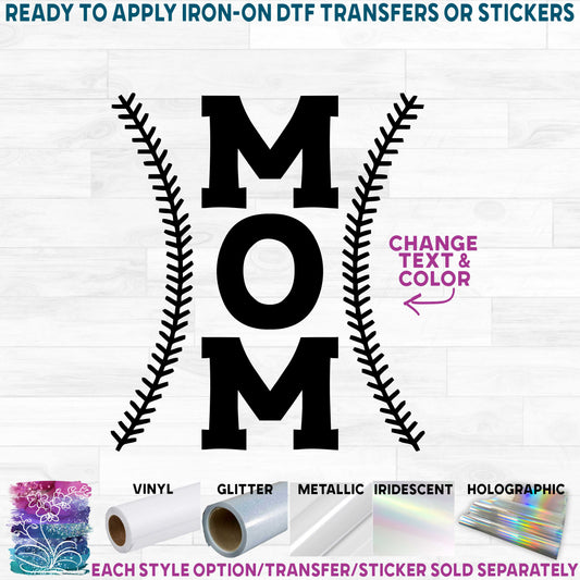 (s041-6D) Baseball Laces Mom Family Custom Text