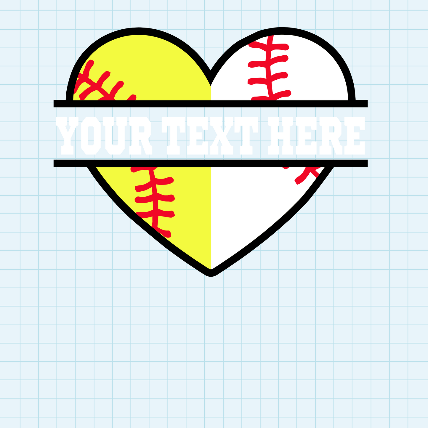 (s041-2) Softball Split Team Name or Custom Text