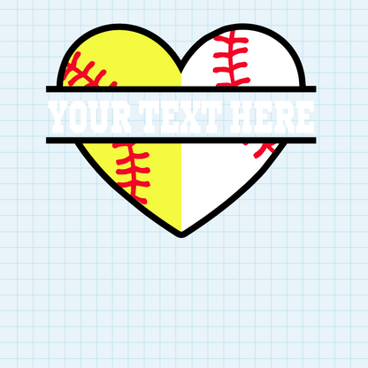 (s041-2) Softball Split Team Name or Custom Text