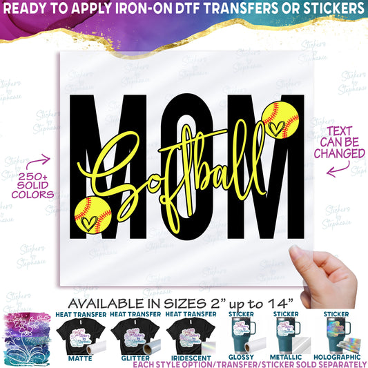 (s041-6E) Softball Mom Squad Life Family Custom Text