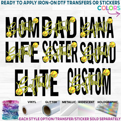 (s041-6E) Softball Mom Squad Life Family Custom Text