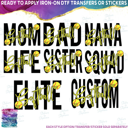 (s041-6E) Softball Mom Squad Life Family Custom Text