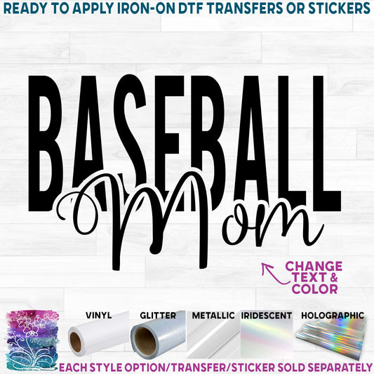 (s041-6F) Baseball Mom Family Custom Text