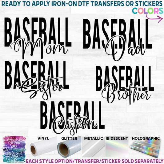 (s041-6F) Baseball Mom Family Printed Heat Transfer or Sticker