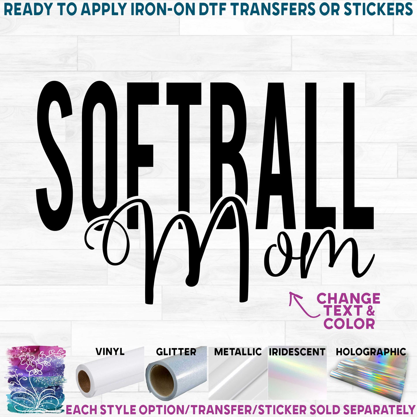 (s041-6G) Softball Mom Family Custom Text