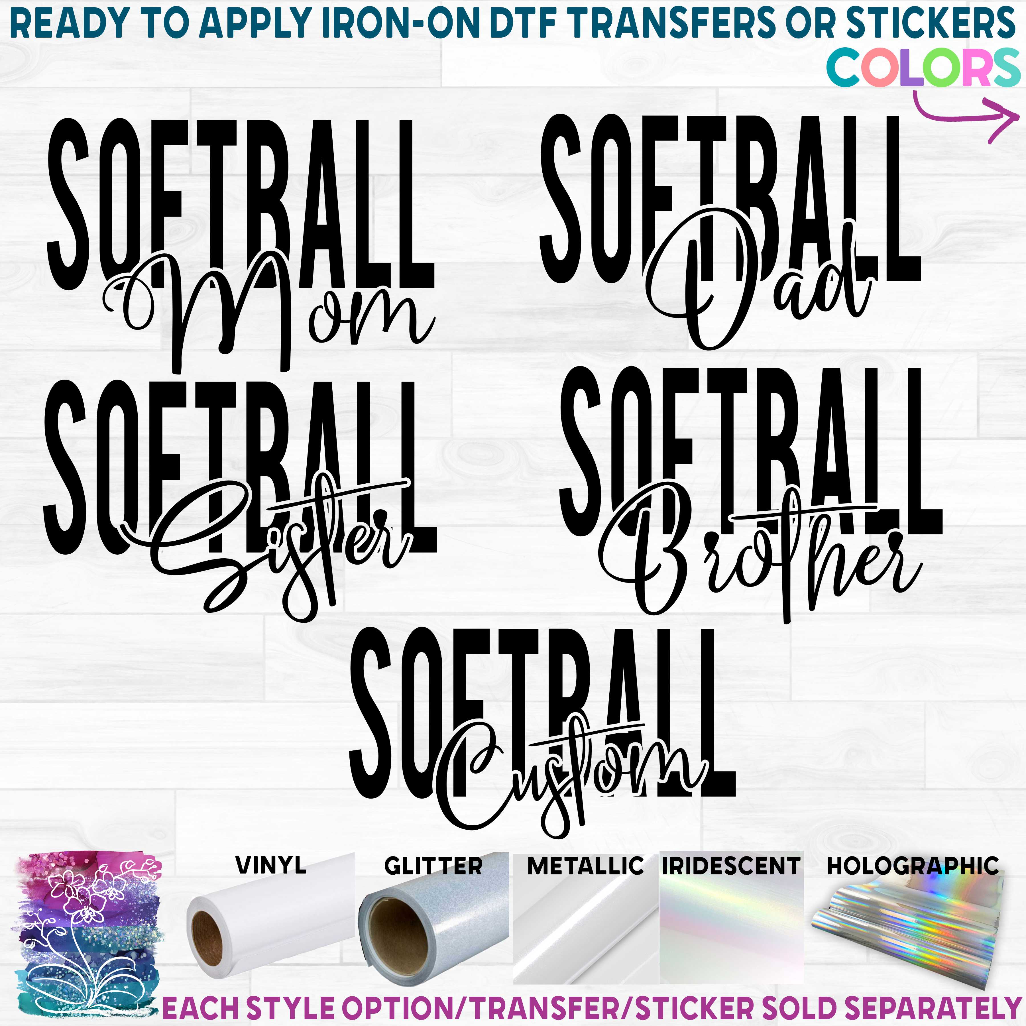 (041-06-1E) Softball Family Custom Text