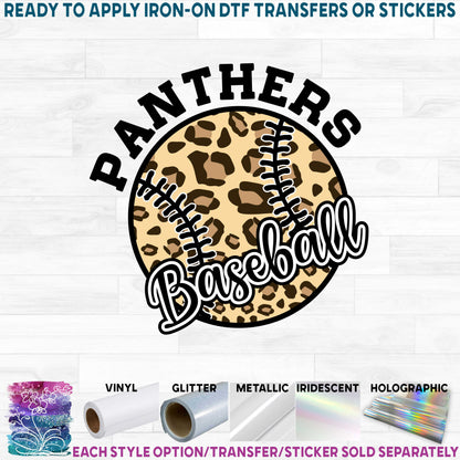 (s041-10E) Leopard Baseball Team Name Custom Text