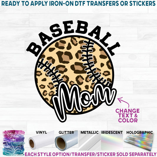 (s041-10B) Leopard Baseball Family Mom Custom Text