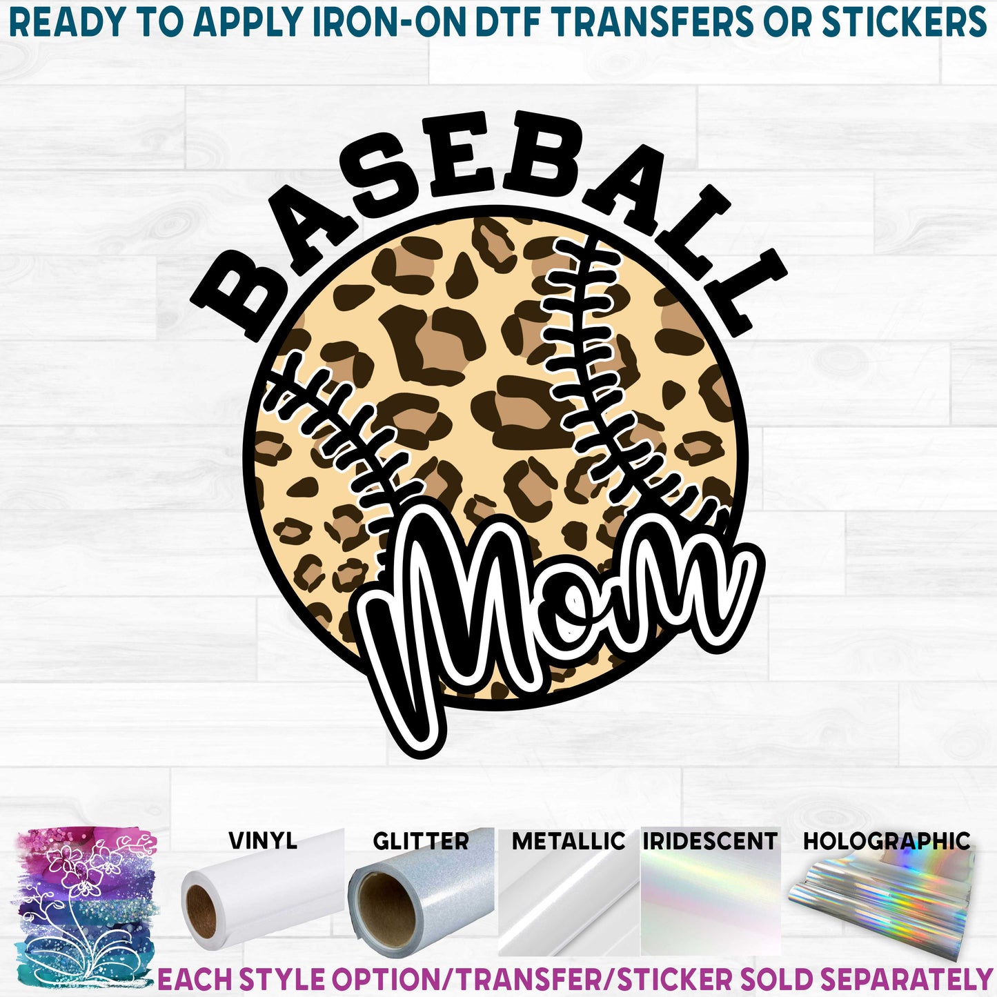 (s041-10B) Leopard Baseball Family Mom Custom Text