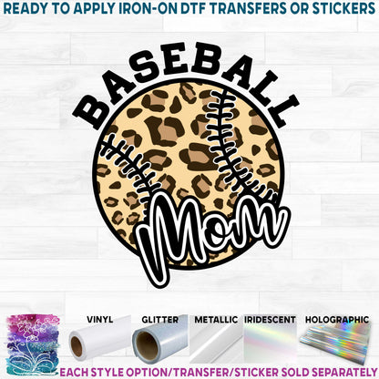 (s041-10B) Leopard Baseball Family Mom Custom Text