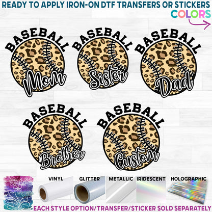 (s041-10B) Leopard Baseball Family Mom Custom Text