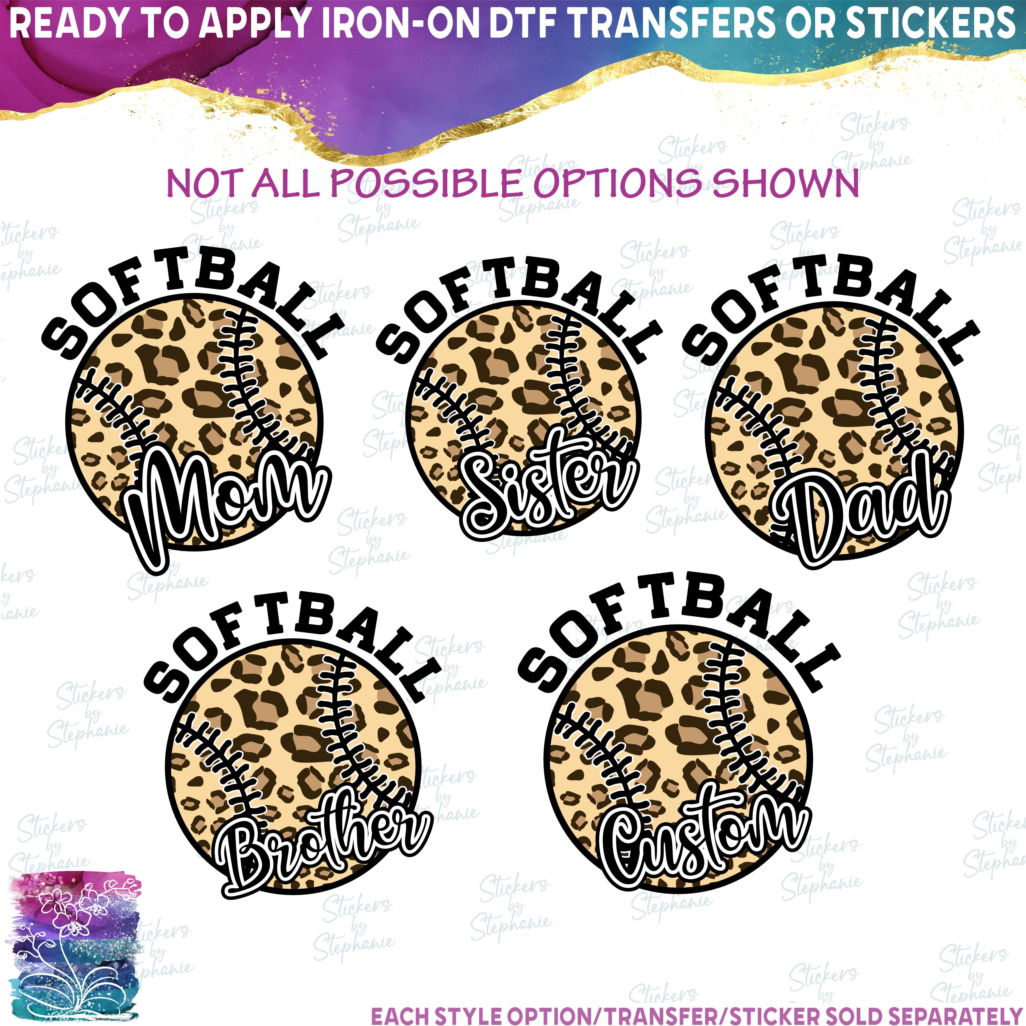(s041-10C) Leopard Softball Family Mom, Game Day Vibes, Custom Text