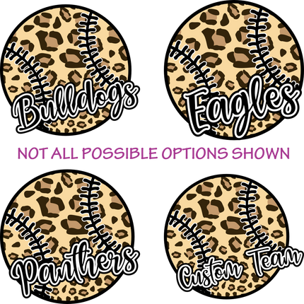 (041-06-1S) Leopard Baseball Softball Team Name Custom Text