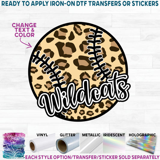 (s041-10D) Leopard Baseball Softball Team Name Custom Text