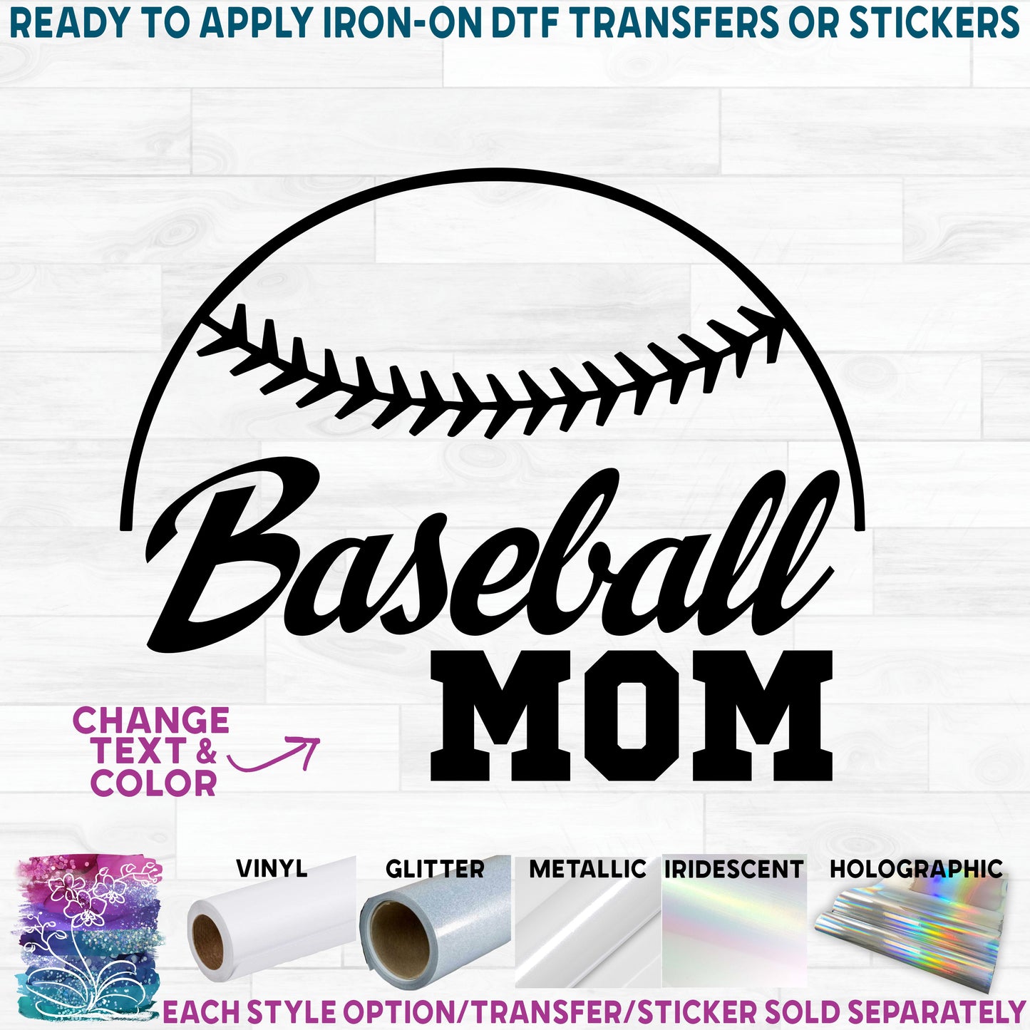 (s041-6J) Baseball Mom Family Custom Text