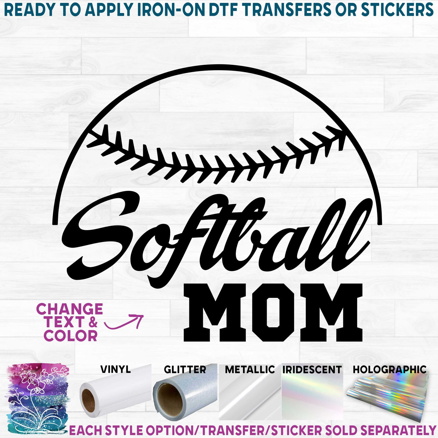 (s041-6K) Softball Mom Family Custom Text