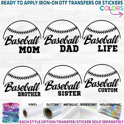 (s041-6J) Baseball Mom Family Custom Text