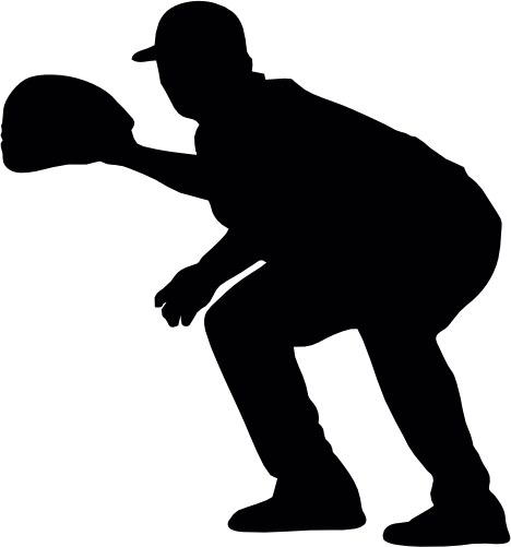 (041-05-E) Baseball Player Silhouette