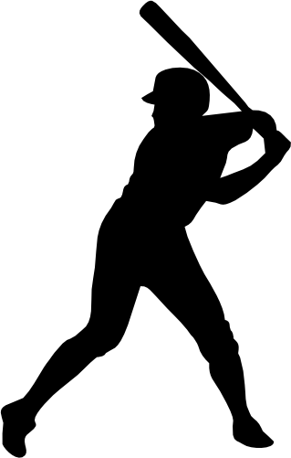 (s041-5-G) Baseball Player Silhouette
