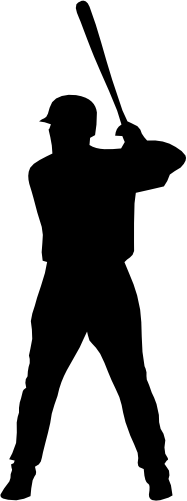 (s041-5-H) Baseball Player Silhouette