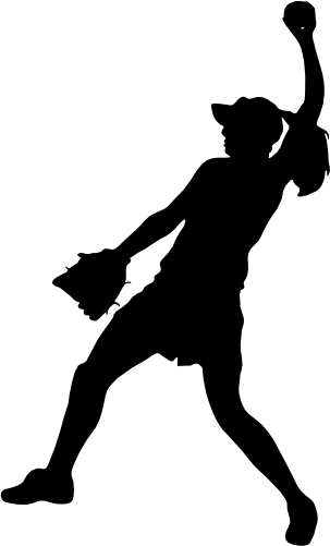 (041-05-N) Ladies Softball Player Silhouette