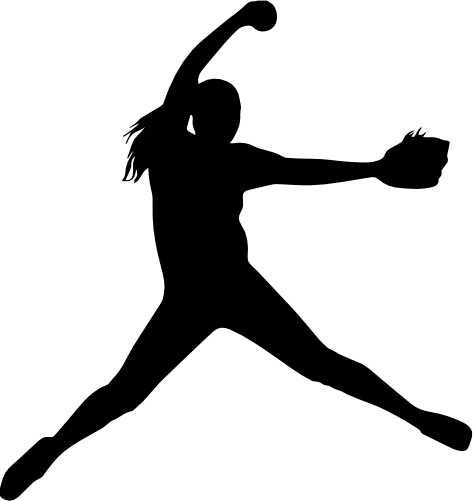 (041-05-O) Ladies Softball Player Silhouette