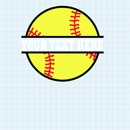 (s041-2) Softball Split Team Name or Custom Text