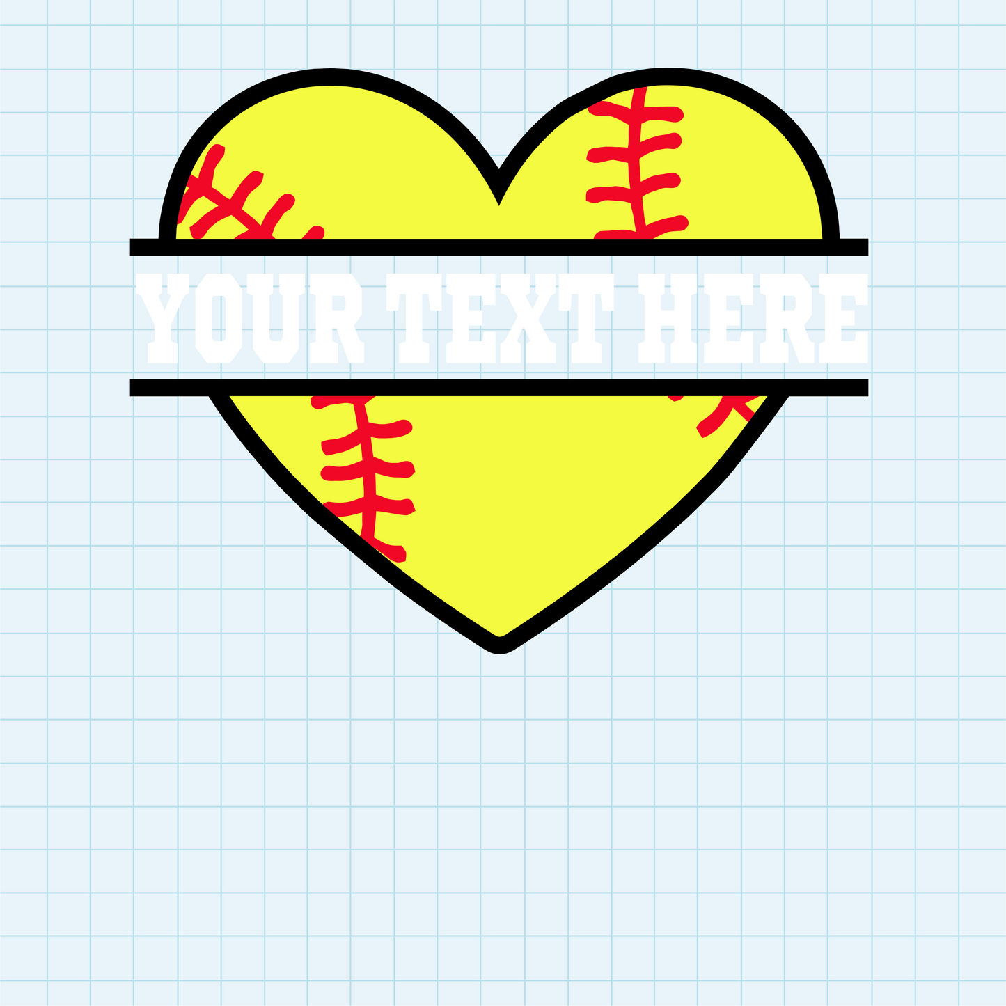 (s041-2) Softball Split Team Name or Custom Text