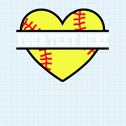 (s041-2) Softball Split Team Name or Custom Text