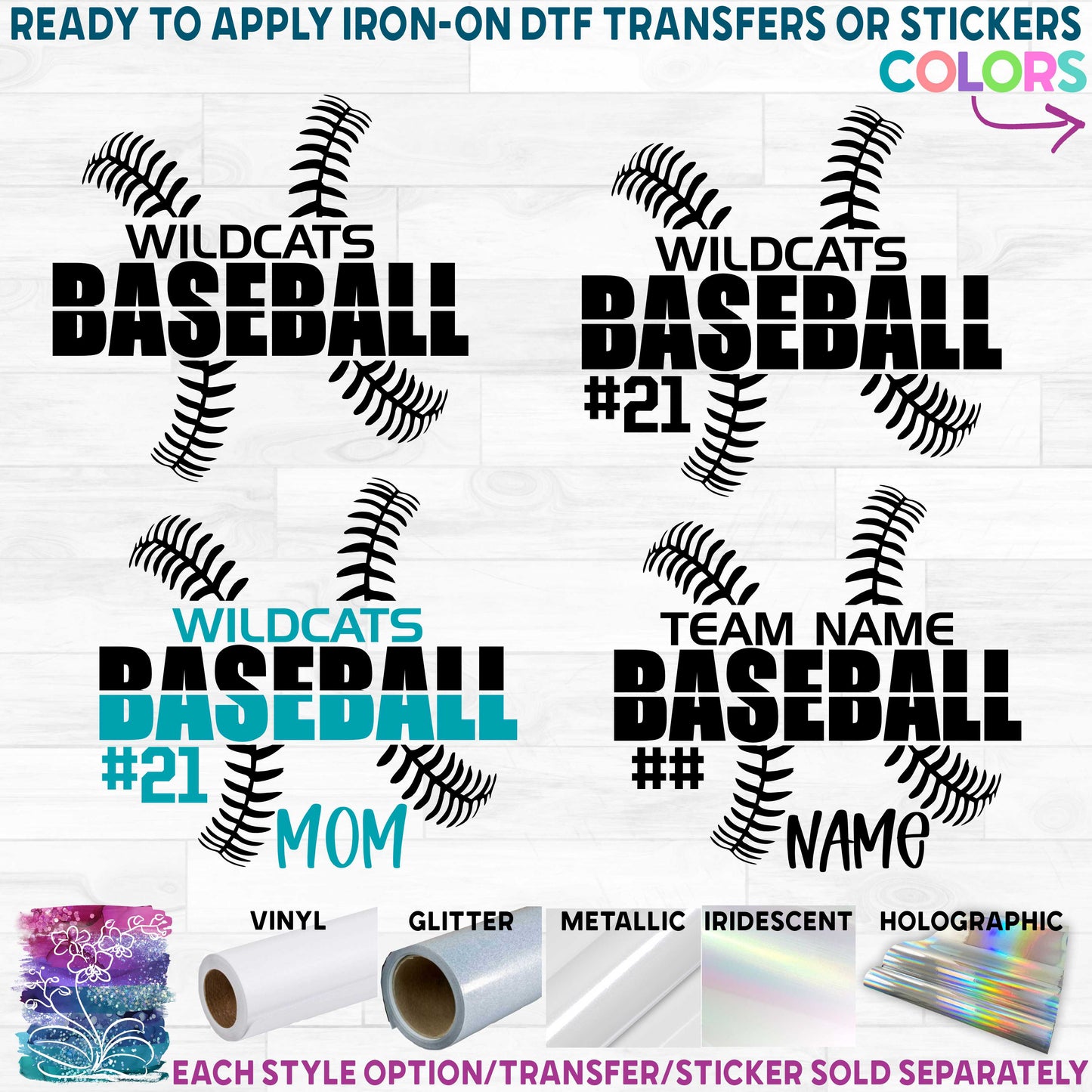 (s041-8E) Baseball Team Name Mom Family Custom Text