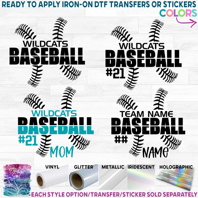 (041-06-1N) Baseball Team Name Family Custom Text