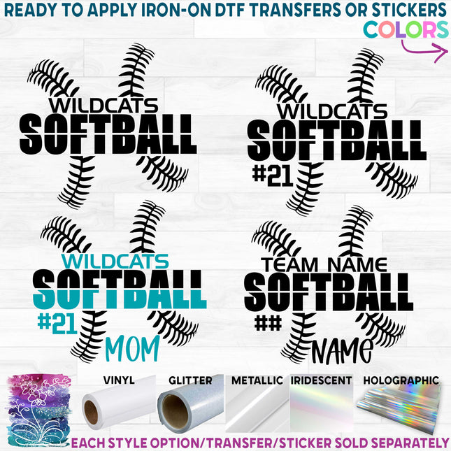(041-06-1N) Softball Team Name Mom Family Custom Text