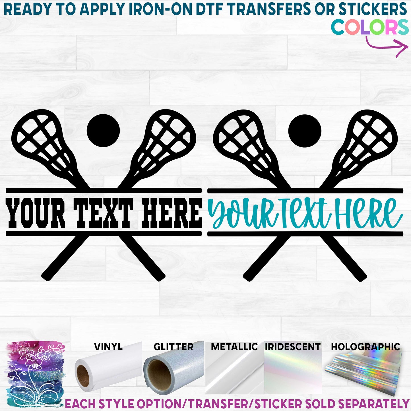 (s411-2A) Lacrosse Sticks Split Team Name Custom Text