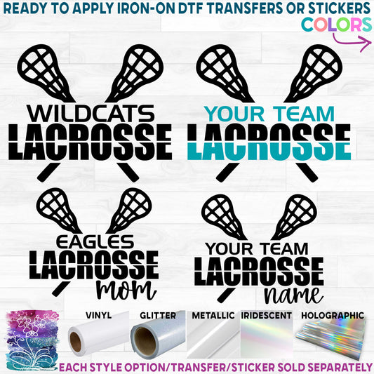 (s411-5A) Team Name Lacrosse Mom Family Custom Text