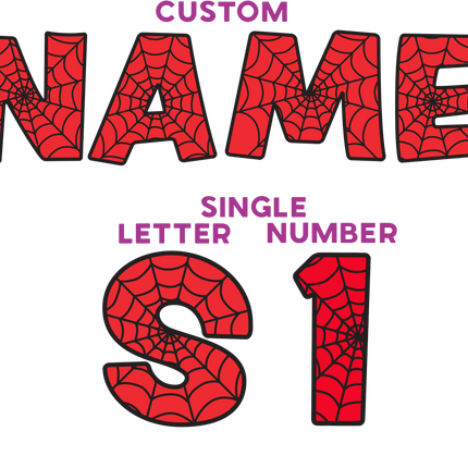 (412-05-F) Spiderman Spider Web Letters