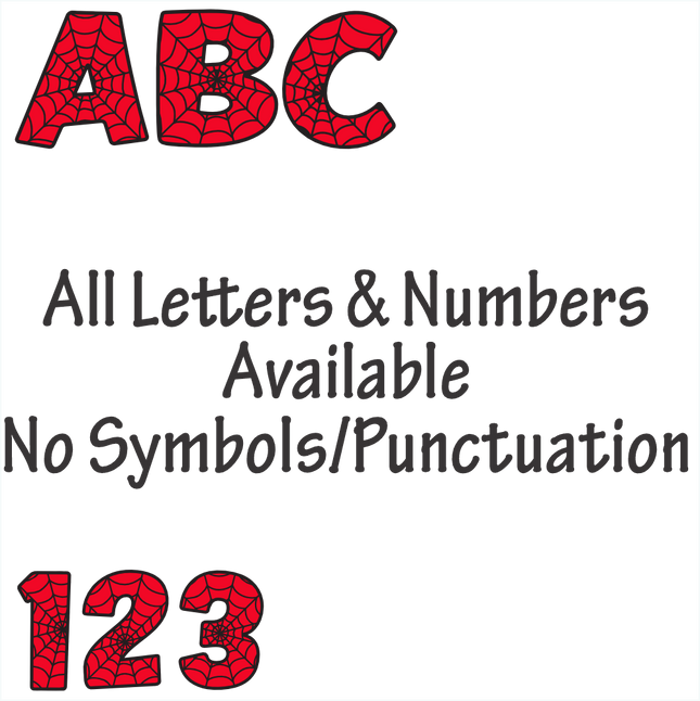 (412-05-F) Spiderman Spider Web Letters