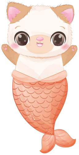 (s413-1-2A) Mermaid Mer Cat Kitty
