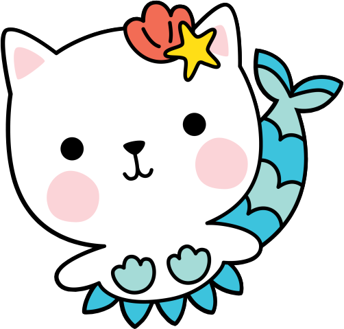 (s413-1-1F) Mermaid Mer Cat Kitty