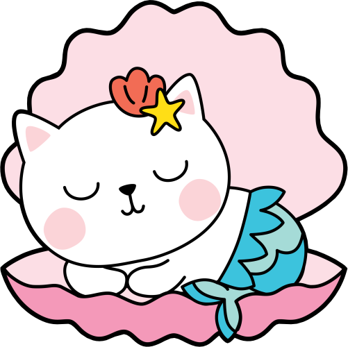 (s413-1-1G) Mermaid Mer Cat Kitty