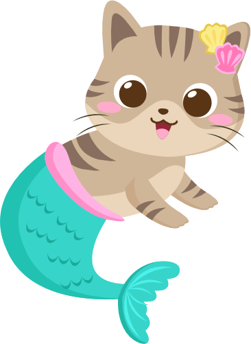(s413-1-1J) Mermaid Mer Cat Kitty