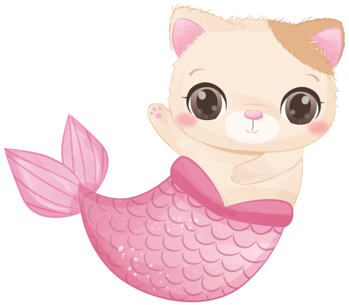 (s413-1-1N) Mermaid Mer Cat Kitty