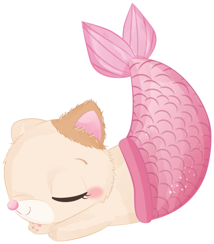 (s413-1-1R) Mermaid Mer Cat Kitty