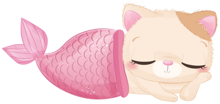 (s413-1-1S) Mermaid Mer Cat Kitty