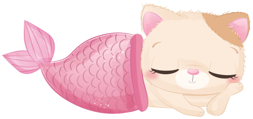 (s413-1-1S) Mermaid Mer Cat Kitty