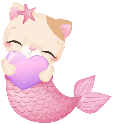 (s413-1-1U) Mermaid Mer Cat Kitty