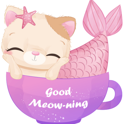 (s413-1-1V) Mermaid Mer Cat Kitty