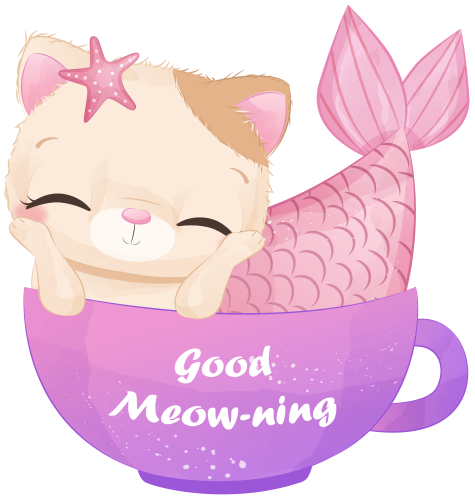 (s413-1-1V) Mermaid Mer Cat Kitty