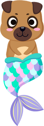 (s413-2-D) Mermaid Mer Dog