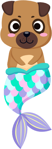 (s413-2-D) Mermaid Mer Dog