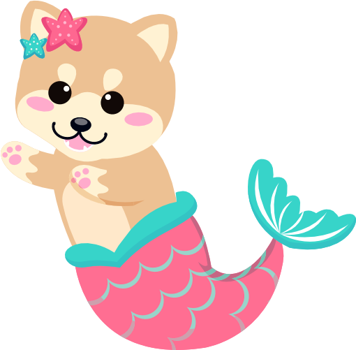 (s413-2-E) Mermaid Mer Dog